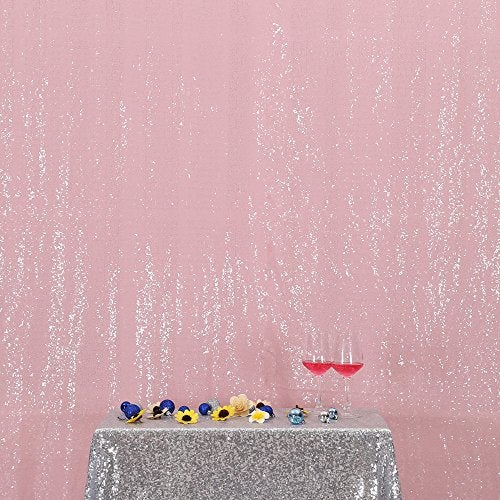 PartyDelight PartyDelight Sequin Backdrop Wedding Curtain Special Events, Party, Pink, 6FTx6FT  - Image 1