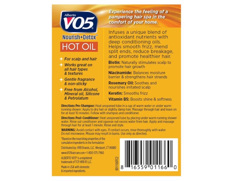 Alberto VO5 Moisturizing Hot Oil Treatment - Hot Oil Hair Treatment - Rehydrates and Protects Dry, Damaged Hair - With 5 Oils and 5 Vitamins - 0.5 oz - Image 2