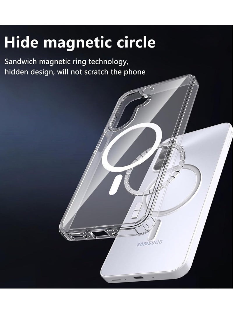 ليدين جراب سامسونج A36 5G ثنائي الاستخدام مع توافق MagSafe - حماية مضادة للاصفرار والصدمات وواقي للشاشة - غطاء شفاف فاخر ومتين ومقاوم للصدمات لهاتف سامسونج جالاكسي A36 5G (2025) - حماية أنيقة وطويلة الأمد لجهازك - Image 4