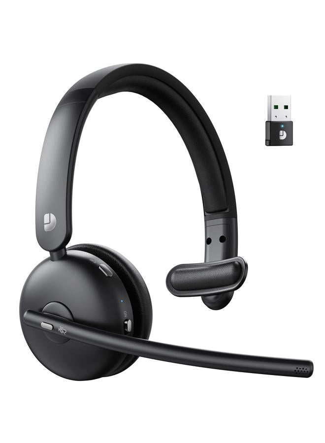 Dytole Wireless Headset with Mic for Work, Bluetooth 5.3 Headsets with AI Noise Cancelling, 65H Battery & Mute Function, Single-Ear Wireless Headset & USB Dongle, Fit for PC/Laptop/Teams/Skype/Call Center - Image 1
