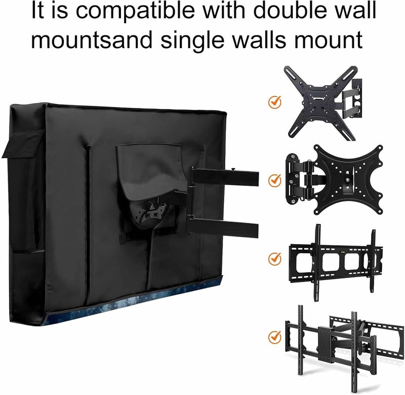 USA Flag Mountain Waterproof Outdoor TV Cover, Forest Independence Day Outside Weatherproof TV Enclosures for 40 to 43 Inch LCD Television Shield Flat Screen Protectors - Image 5