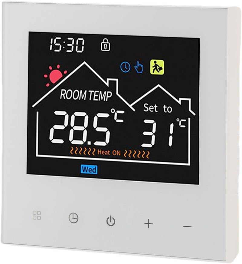 سخان ذكي بشاشة تعمل باللمس، عرض LCD ملون قابل للبرمجة، مقاس 86x86 مم، معيار حماية IP20 – جهاز تحكم في درجة الحرارة موفر للطاقة، يمكن استخدامه في عدة سي��اريوهات، سهل البرمجة (يدعم الاتصال عبر الوايفاي، ويمكن التحكم الصوتي باستخدام تطبيق Yandex Alice) - Image 5