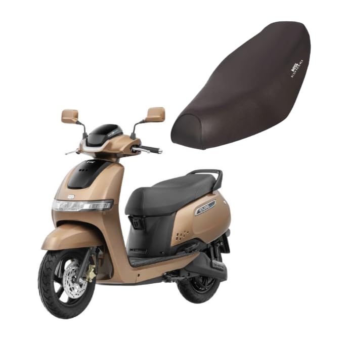 KSHEERI IQUBE ST EV Scooter Seat Cover Protect from Rust and Dust, PU Leather Waterproof Durable Seat Cover (Black) - Image 1