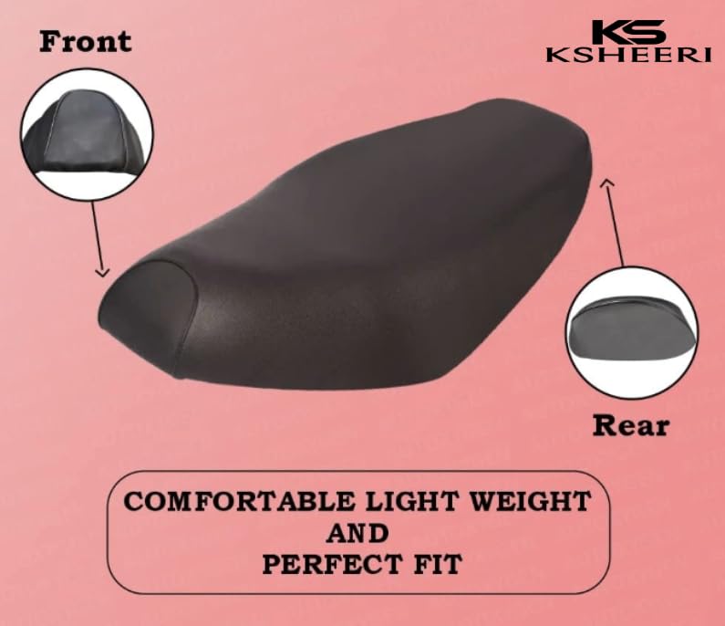 KSHEERI IQUBE ST EV Scooter Seat Cover Protect from Rust and Dust, PU Leather Waterproof Durable Seat Cover (Black) - Image 3