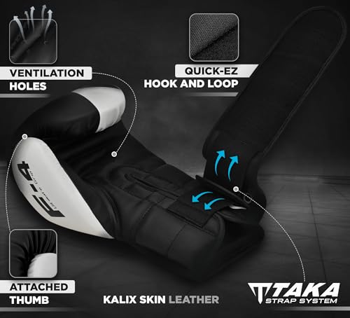RDX Boxing Gloves, Maya Hide Leather Training Gloves for Muay Thai, Kickboxing, Sparring, Punch Bag, Punching Bag, Kickboxing Gloves, Martial Arts Training, Home Gym, Men, Women, 8 10 12 14 16 oz - Image 2