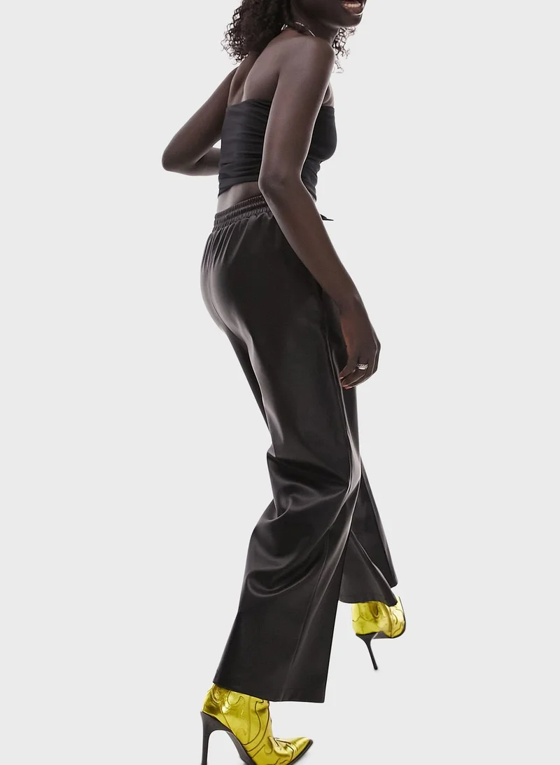 Topshop Petite High Waist Pu Pants