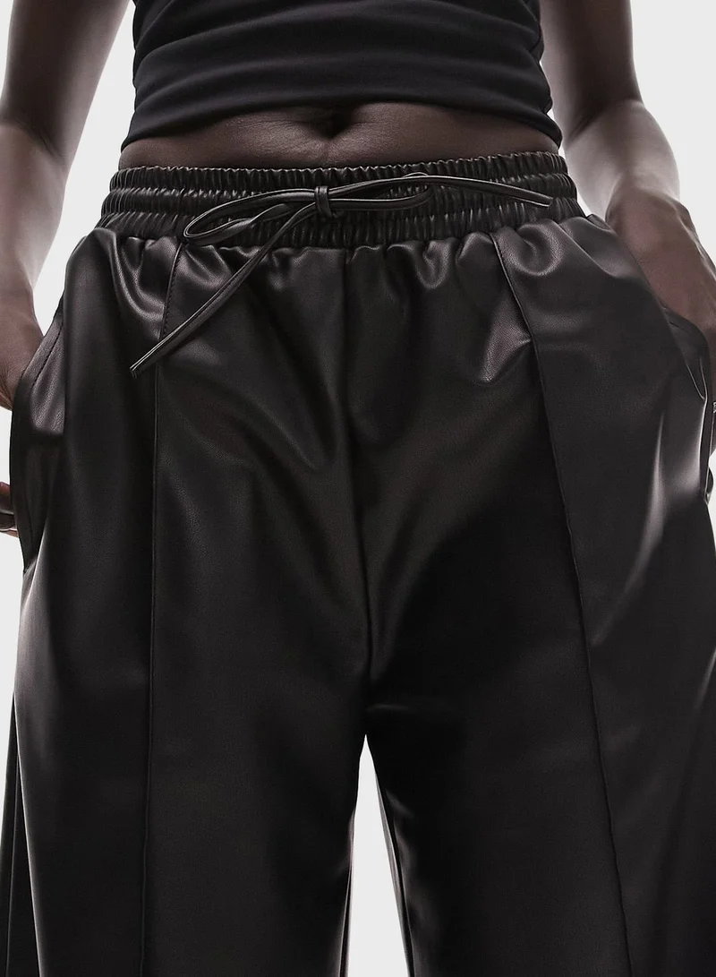 Topshop Petite High Waist Pu Pants