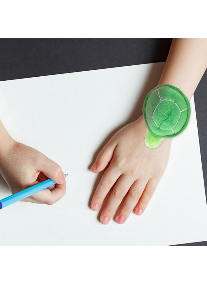 TOYANDONA - TOYANDONA Plush Slap Bracelets Stuffed Animal Huggers Turtle Sea Animal Slap Bracelets Stuffed Ocean Theme Party Plush Gifts Fillers Party Favors Turtle Snap Bracelet, 10X7.5CM, Green - Image 1