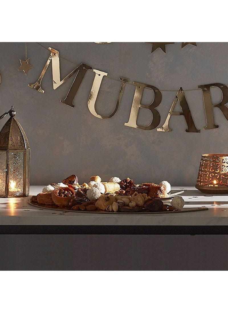 Ginger Ray Eid Mubarak Serving Platter Gold Moon Star 47cm - Image 3