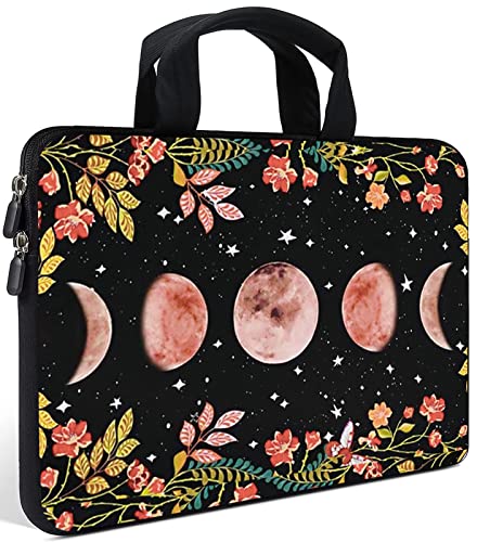 AMARY Laptop Sleeves 11.6" 12" Laptop Handle Bag Neoprene Notebook Carrying Pouch Chromebook Sleeves case Ultrabook Case Tablet Cover Fit Apple MacBook Air HP DELL Lenovo Asus(Flowers Moon) - Image 1