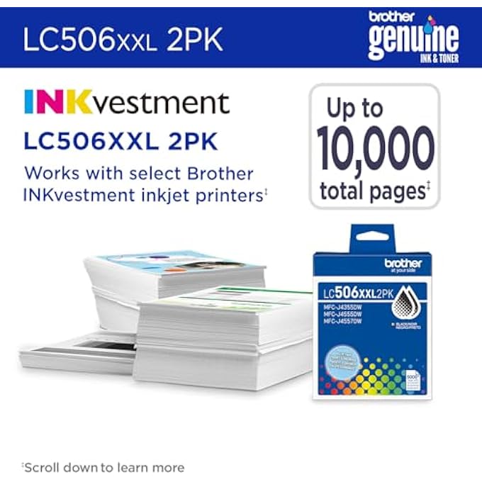GENUINE LC506XXL2PK TWIN PACK SUPER HIGH YIELD BLACK INK CARTRIDGES (FOR USE WITH INKVESTMENT 4355, 4555, AND 4557 PRINTERS) - Image 3