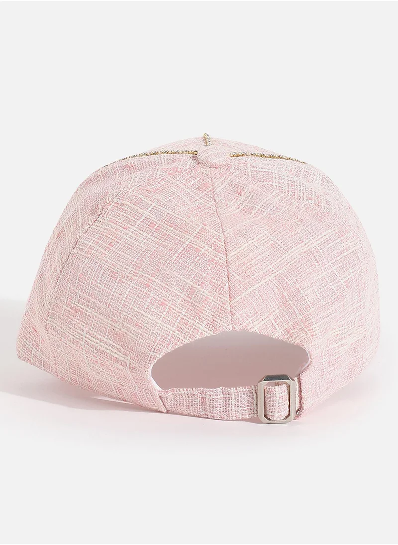 Haute Sauce Blush Pink Textured Baseball Cap