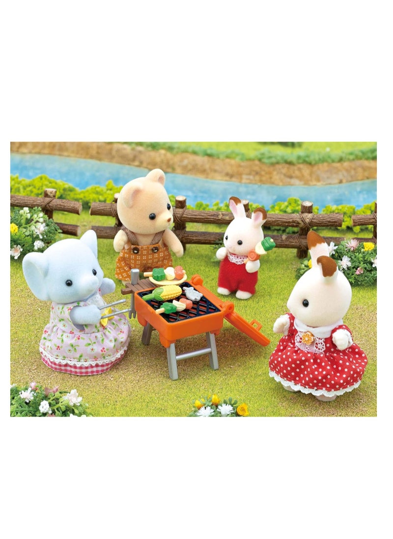 Sylvanian Families - BBQ Picnic Set - Elephant Girl | Includes Exclusive Elephant Girl Miriam Figure, Grill, Table, Chairs & Accessories | Foldable Furniture & Colorful Plates |  Ages 3 & Up - Image 1