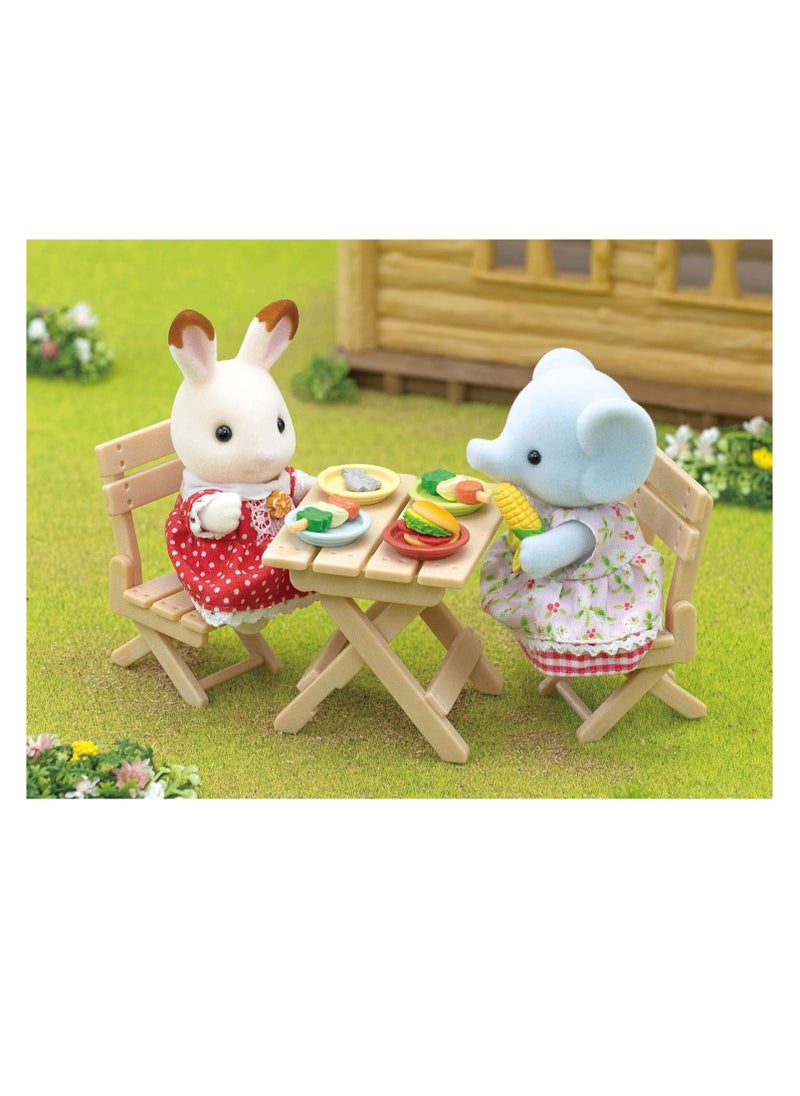 Sylvanian Families - BBQ Picnic Set - Elephant Girl | Includes Exclusive Elephant Girl Miriam Figure, Grill, Table, Chairs & Accessories | Foldable Furniture & Colorful Plates |  Ages 3 & Up - Image 1