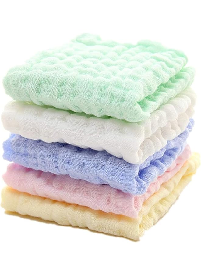 SKY-TOUCH 5Pcs Muslin Baby Washcloths And Towels Natural Organic Cotton Baby Washcloths Soft Newborn Baby Towel And Muslin Washcloth For Sensitive Skin - Image 1
