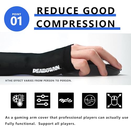 Peabownn Gaming Sleeve Arm Pc Reduces Friction & Fatigue Arm Sleeves for Gamers cooling Arm Sleeve Gaming and Athletes, Compression Arm Sleeves for men women Gaming Set up Accessories S/M 1Pcs - Image 4