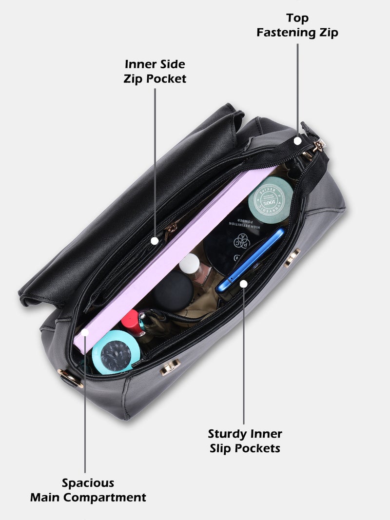 Lavie Beech Women's Flap Satchel (Black) - Image 3