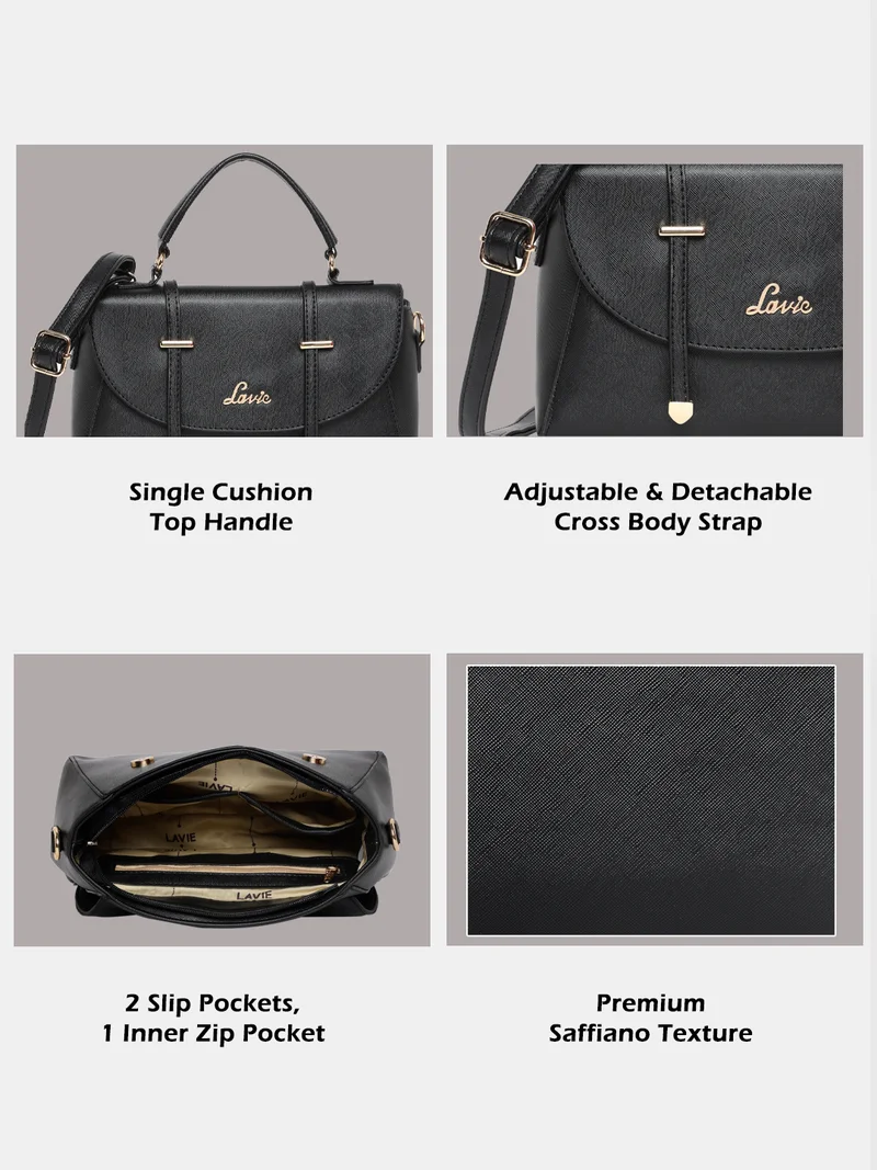 Lavie  Beech Women's Flap Satchel (Black) for Women | Best Price UAE