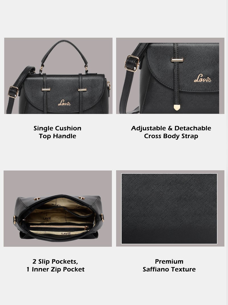 Lavie Beech Women's Flap Satchel (Black) - Image 4
