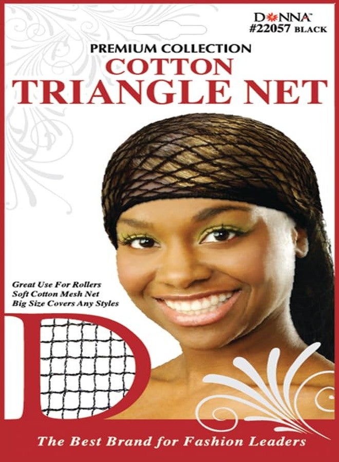 DONNA Cotton Triangle Net, Shower Cap, Wig Cap & Hair Accessories for Stylish Hair Protection, BLACK COLOR 1PC