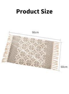 Floor Mat Soft Touch Hand-Woven Cotton And Linen Area Rugs Bohemian Fringed Small Rug Bedroom Modern Decor Mat 60*90cm - pzsku/Z9ECD694B40083401ED8EZ/45/_/1710845378/0bf7fc0f-4b71-49a5-9897-1ad33ade5b91