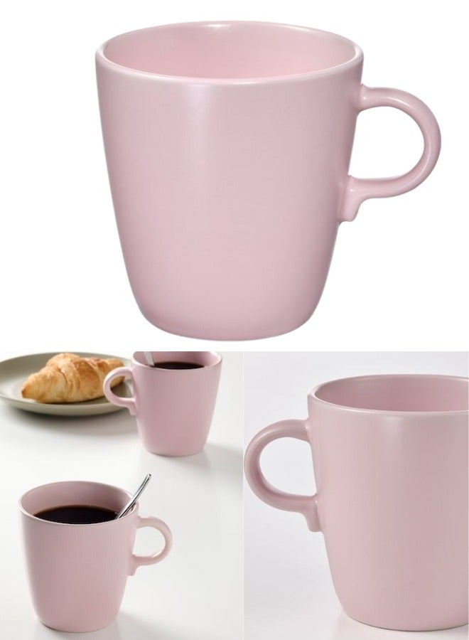 أيكيا مج خزف حجري بلون وردي فاتح مطفي – سعة 370 مل، كوب قهوة أنيق بتصميم مميز لعشاق القهوة والمشروبات الساخنة والباردة، تصميم عصري ومتين يناسب الاستخدام اليومي - Image 1