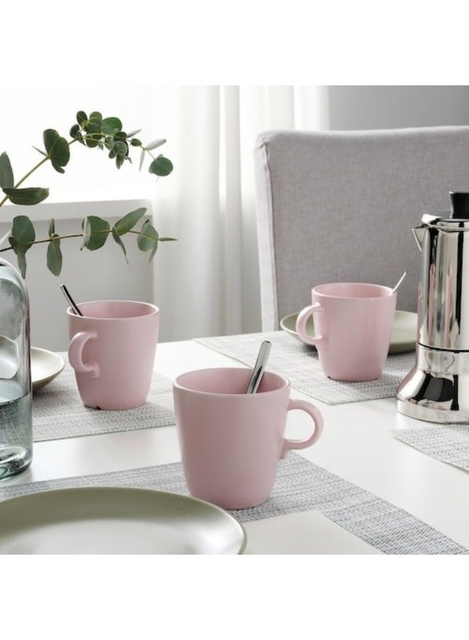 أيكيا مج خزف حجري بلون وردي فاتح مطفي – سعة 370 مل، كوب قهوة أنيق بتصميم مميز لعشاق القهوة والمشروبات الساخنة والباردة، تصميم عصري ومتين يناسب الاستخدام اليومي - Image 3