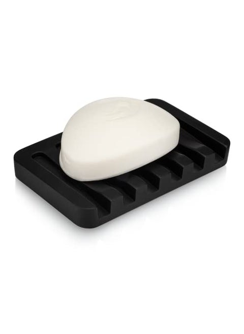 Essentra Home Matte Black SelfDraining Rectangular Soap Dish