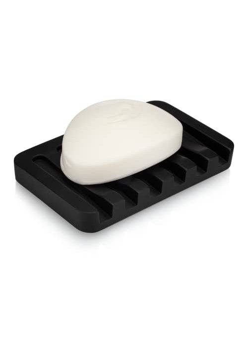 Essentra Home Essentra Home Matte Black SelfDraining Rectangular Soap Dish 