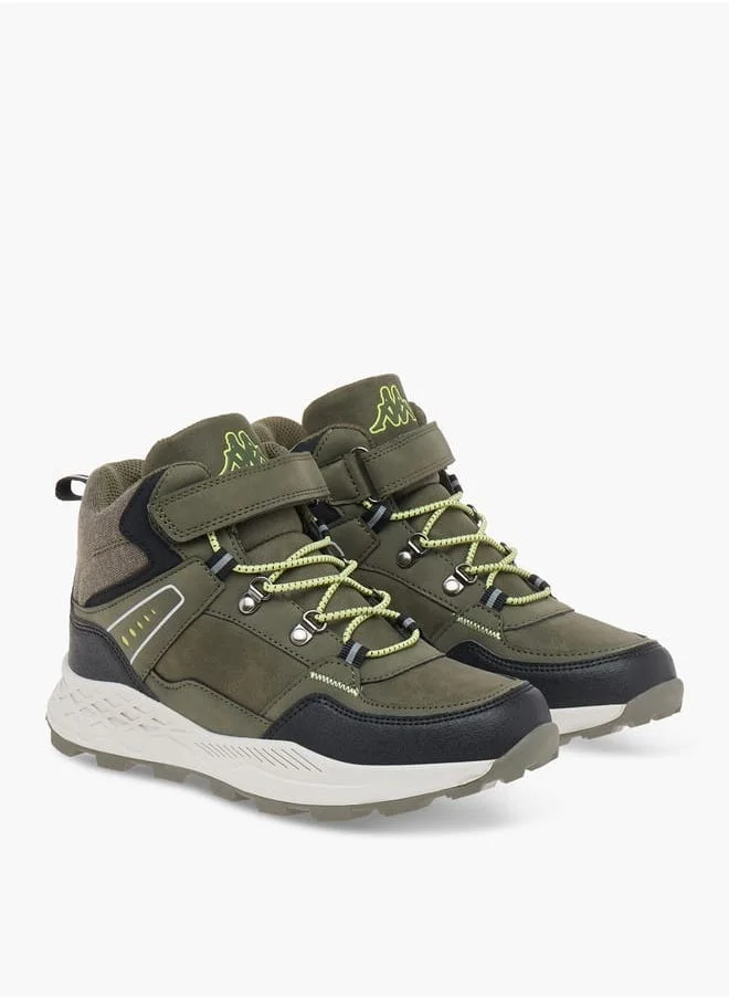 كابا أحذية رياضية للأولاد بتفاصيل أربطة وتصميم ملون مع إغلاق بشريط لاصق