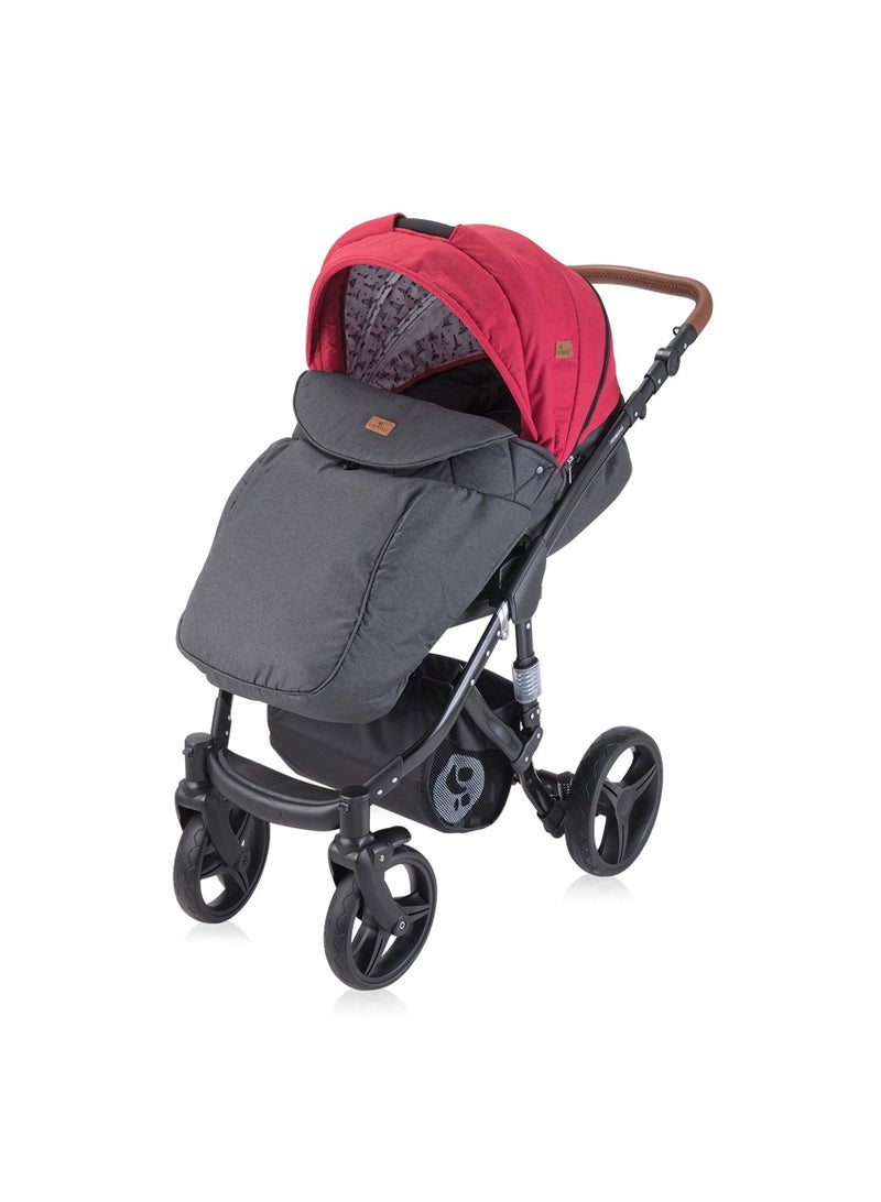 لوريلي عربة أطفال ريمين i+ حقيبة ماما باللونين الأحمر والأسود - Image 4