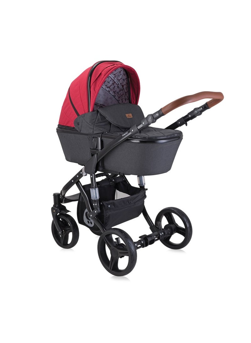 لوريلي عربة أطفال ريمين i+ حقيبة ماما باللونين الأحمر والأسود - Image 2