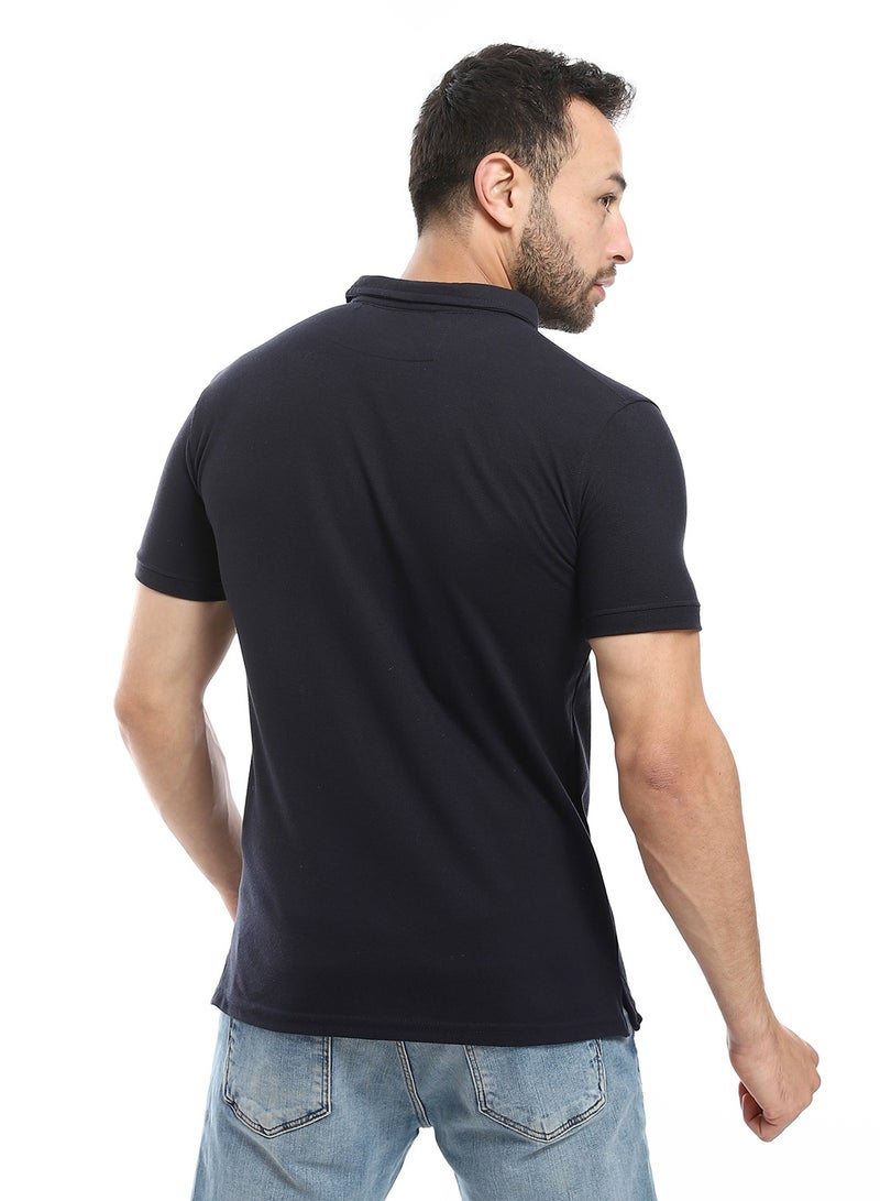 Caesar Embroidered Pique Polo Shirt With Classic Collar And Buttons - Image 4