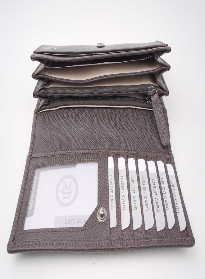 FirstRay Women's Sufiana Leather Hand Purse | 6 Card Slots (Brown) - Image 2