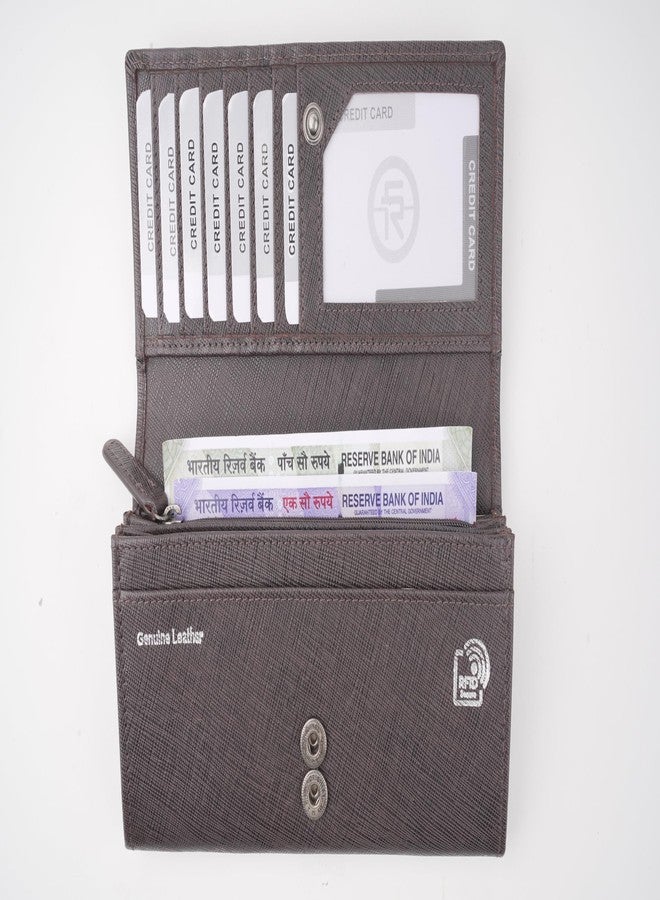 FirstRay Women's Sufiana Leather Hand Purse | 6 Card Slots (Brown) - Image 3