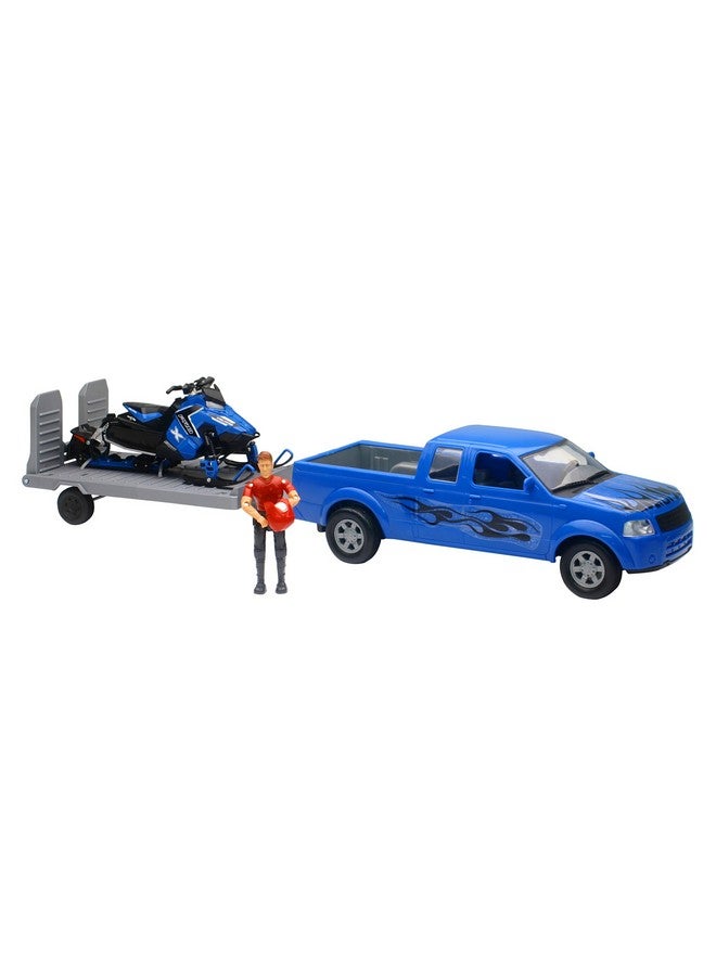 New-Ray Toys Pick up Truck with Polaris Snowmobile