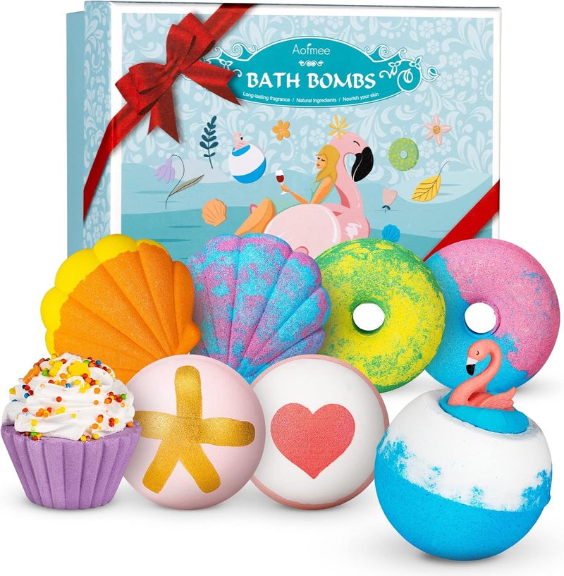 Aofmee Bath Bombs  8 Bath Bombs for Women  Kids Natural Spa Fizzy Bathbombs Skin Moisturize Bubble Bath Valentines Mothers Day Birthday Christmas Gifts for Women Her Girlfriend Mom Bridesmaid