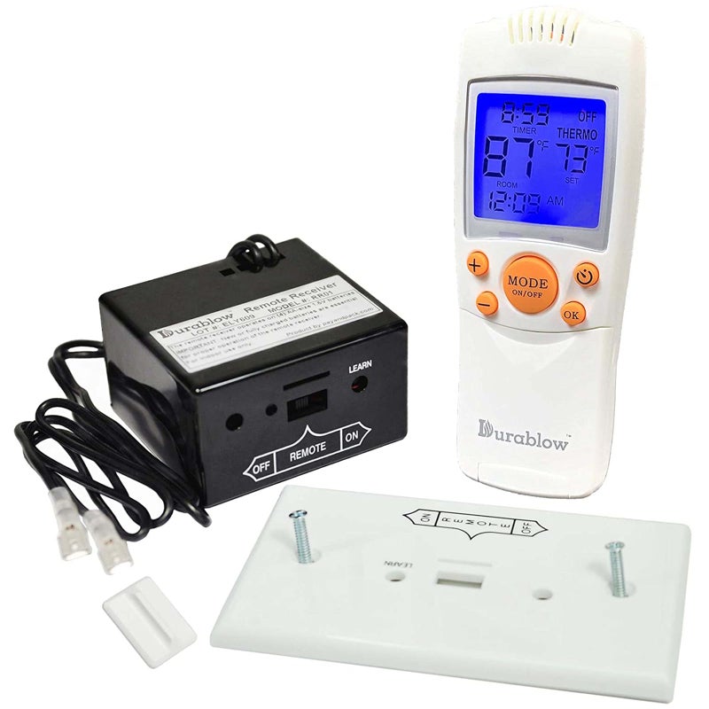 Durablow Durablow TR1004 Gas Fire Fireplace OnOff Remote Control Kit  Thermostat  Timer  Backlit Transmitter for Millivolt Valve IPI Module Replaces Wall Switch or Thermostat