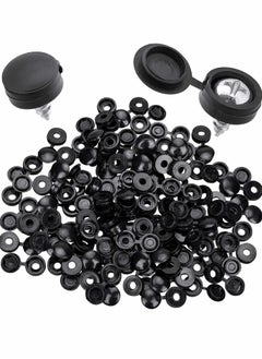 Generic Fold Over Screw Snap Covers, Hinged Screw Cover Caps, Plastic Screw Caps Fold Screw Snap Covers Washer Flip Tops - 100 Pcs  - Image 1