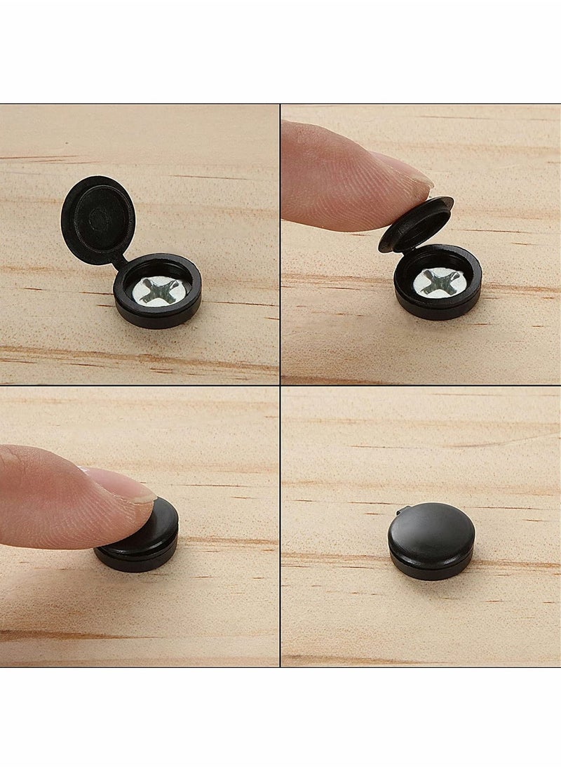 Generic Fold Over Screw Snap Covers, Hinged Screw Cover Caps, Plastic Screw Caps Fold Screw Snap Covers Washer Flip Tops - 100 Pcs  - Image 5