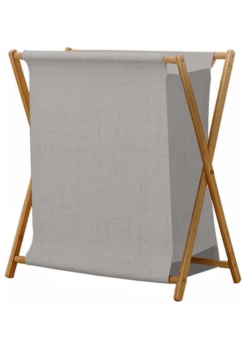 watheer Bamboo Clothes Storage Basket Foldable Laundry Basket  - Image 1