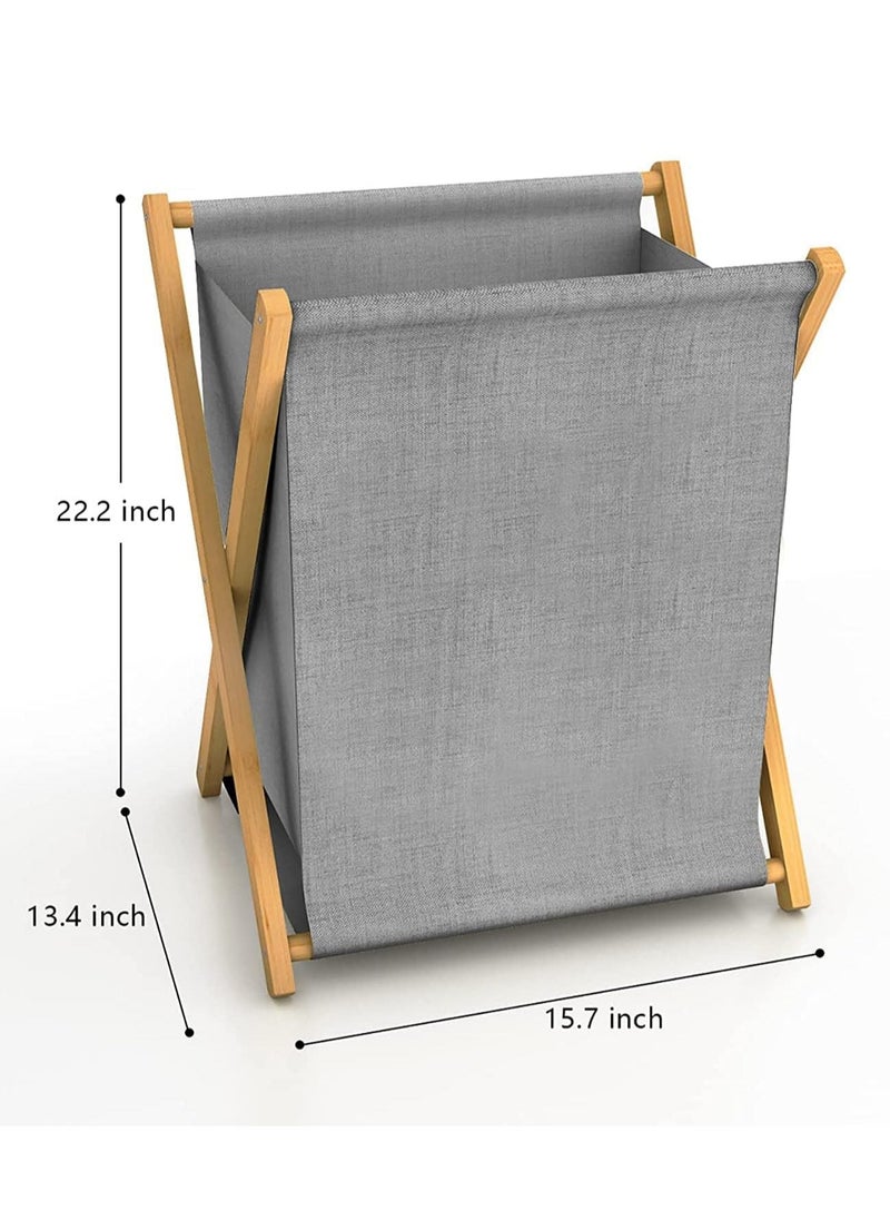 watheer Bamboo Clothes Storage Basket Foldable Laundry Basket  - Image 4