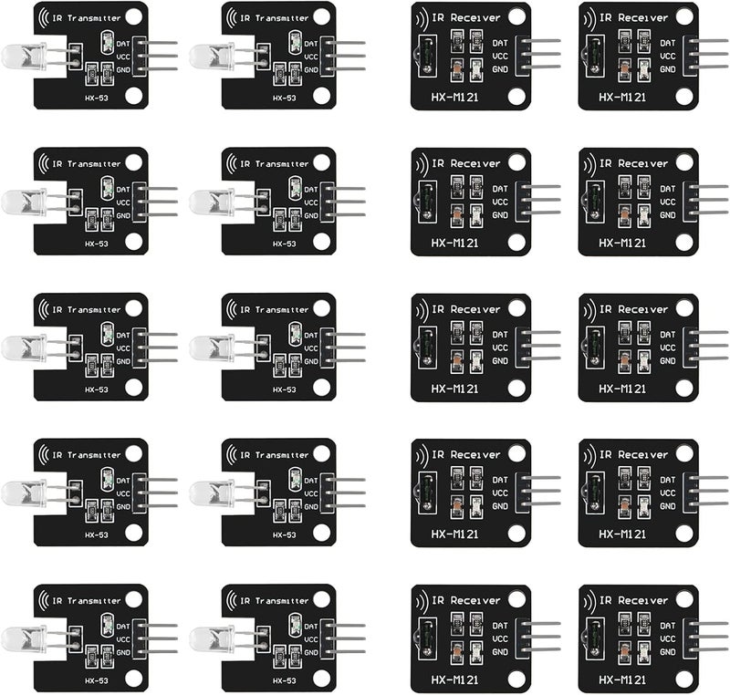 DORHEA 10Pcs Digital 38khz Ir Receiver Sensor Module + 10Pcs 38khz Ir Transmitter Sensor Module Kit for Electronic Building Block - Image 1