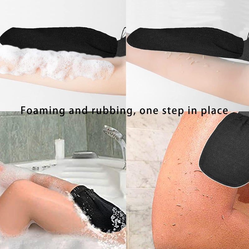 Juformin Shower Gloves, Exfoliating Glove, Scrub Gloves, Exfoliating Bath Glove, Exfoliating Mitt, Special Body Scrubber for Removes Dead Skin without Damaging the Skin (black) - Image 4