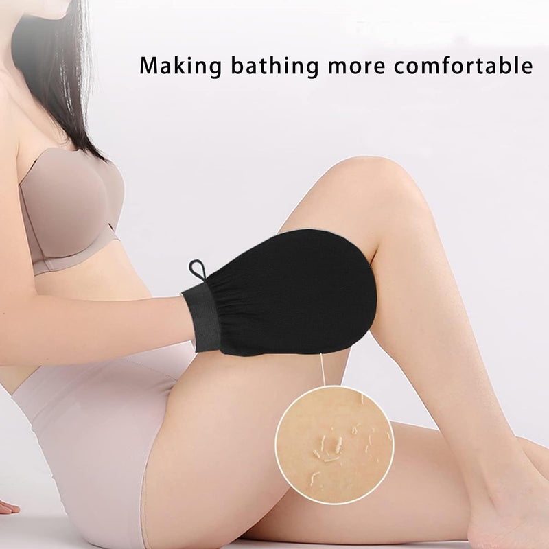 Juformin Shower Gloves, Exfoliating Glove, Scrub Gloves, Exfoliating Bath Glove, Exfoliating Mitt, Special Body Scrubber for Removes Dead Skin without Damaging the Skin (black) - Image 5