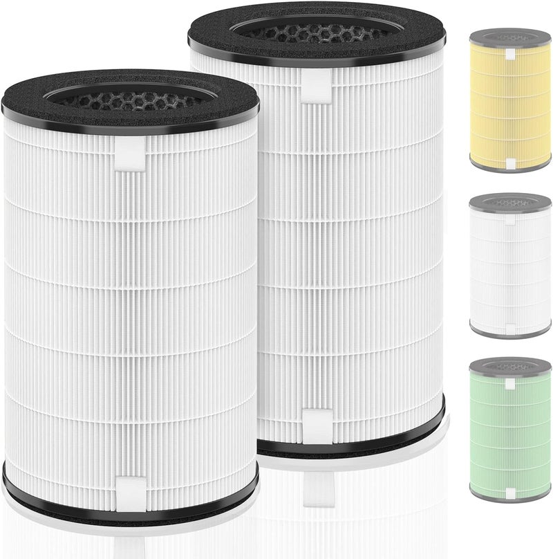 HSIAMEN فلتر بديل AP-T45 AP-T40FL متوافق مع فلتر جهاز تنقية الهواء HoMedics 1461901 بديل لـ AP-T45 TotalClean 5 في 1 Model AP-T40 AP-T40WT AP-T40WTAR AP-T45WT فلاتر HEPA حقيقية من النوع H13، عبوة مزدوجة - Image 1