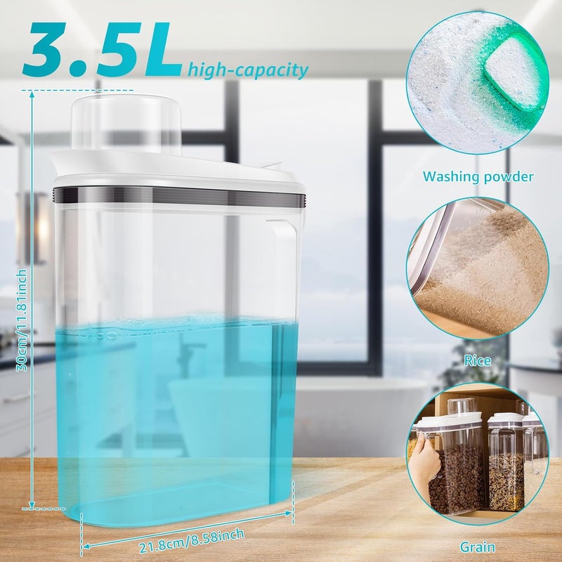 windforgecraft Laundry Detergent Dispenser Liquid Laundry Detergent Dispenser Soap Dispenser Large Capacity Laundry Soap Containers Laundry Empty Shampoo Bottles for Detergent Softener Bleach Powder Soda - Image 4