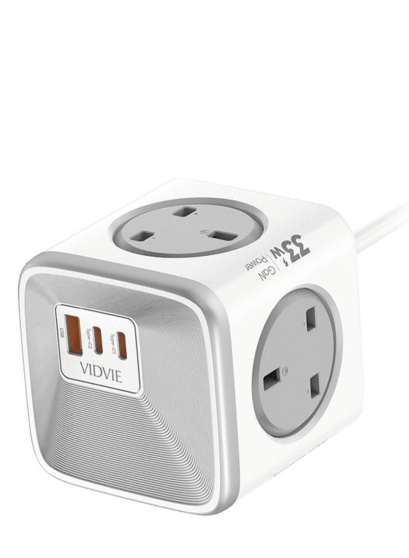 Vidvie Cubic Power Extension Fast Charger 33 w With Usb And Type C Port 5m Cord - Image 2