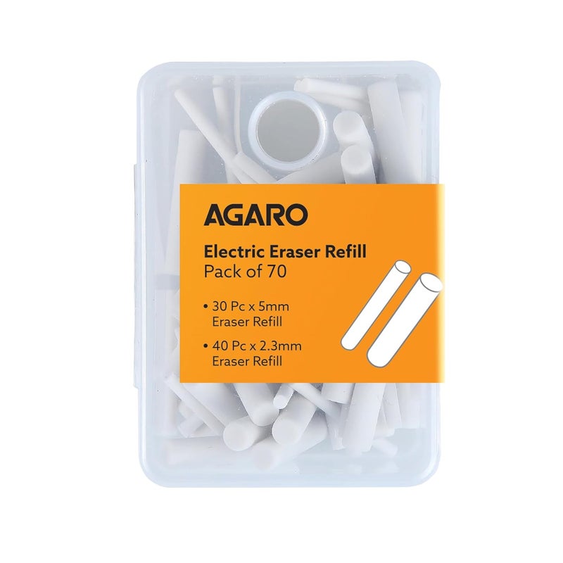 AGARO Electric Eraser Refill Pack of 70, 2.3mm & 5mm Eraser, Sketching, Drawing, Portrait Shading - Image 1
