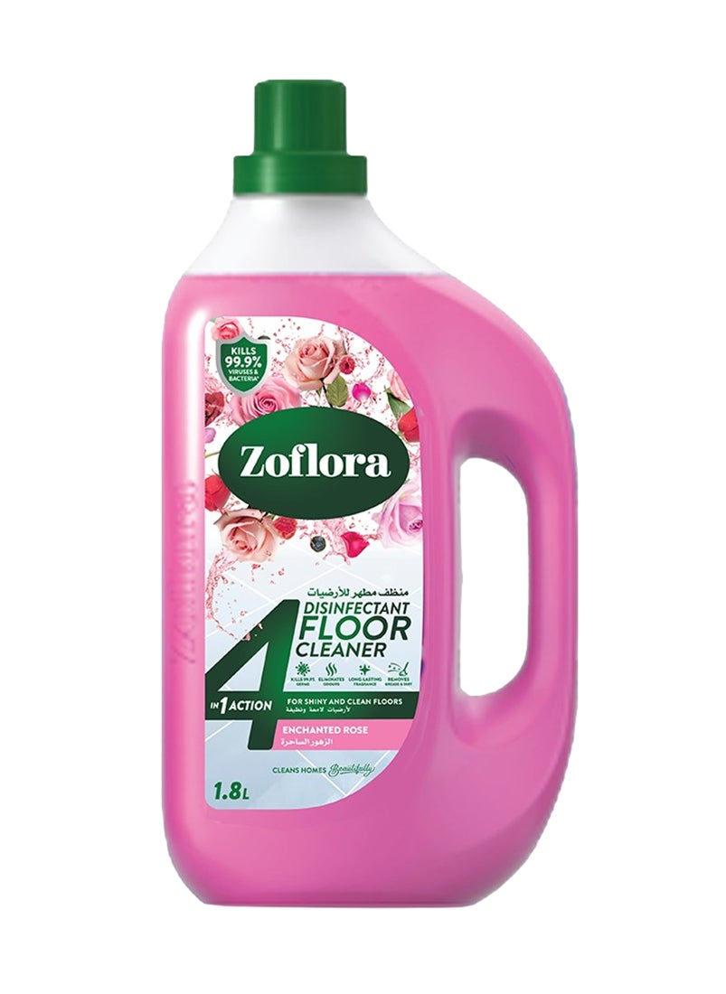 Zoflora 4 In 1 Disinfectant Floor Cleaner Enchanted Rose 1.8L  - Image 1